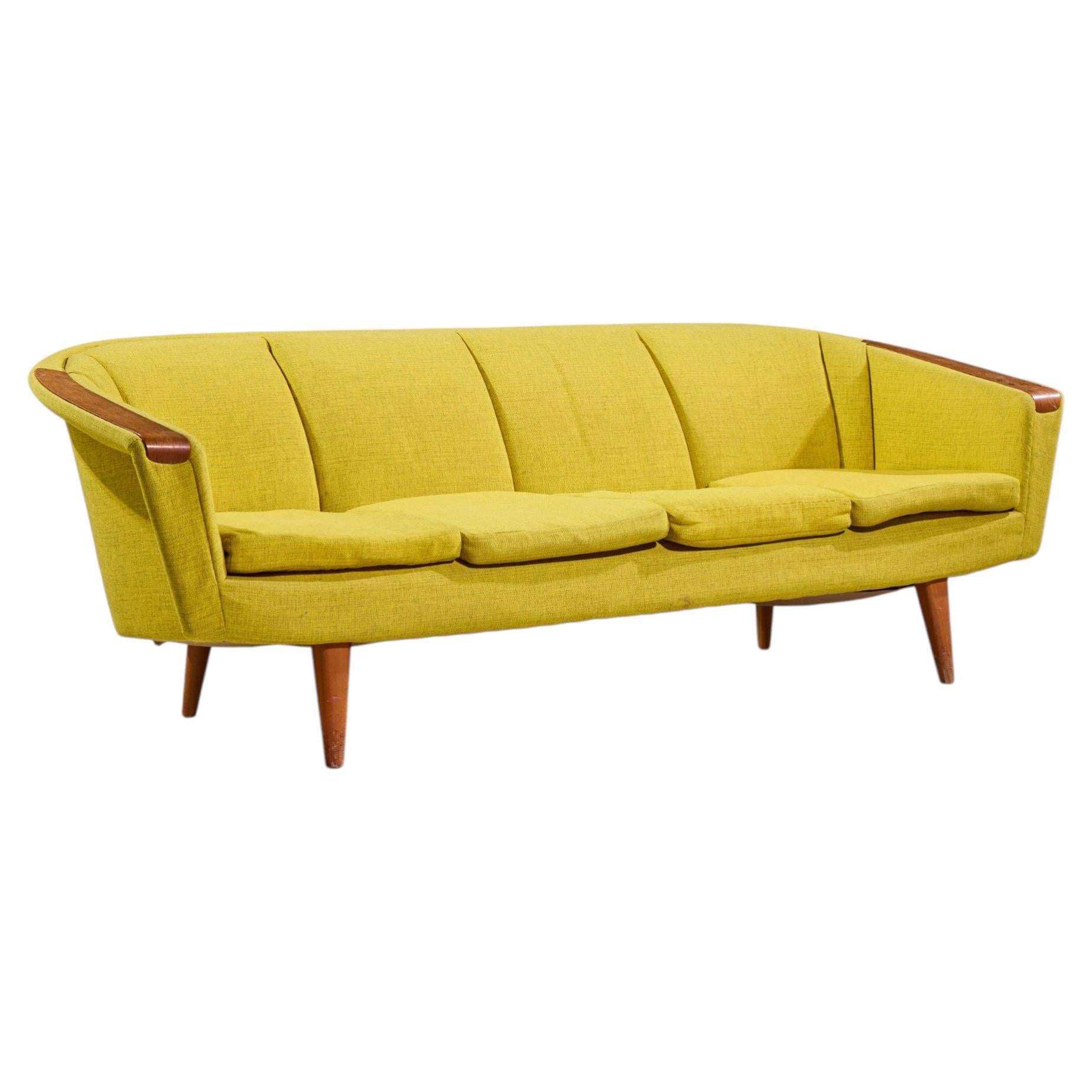 Divano norvegese in teak e lana in stile Mid-Century di Johannes Andersen