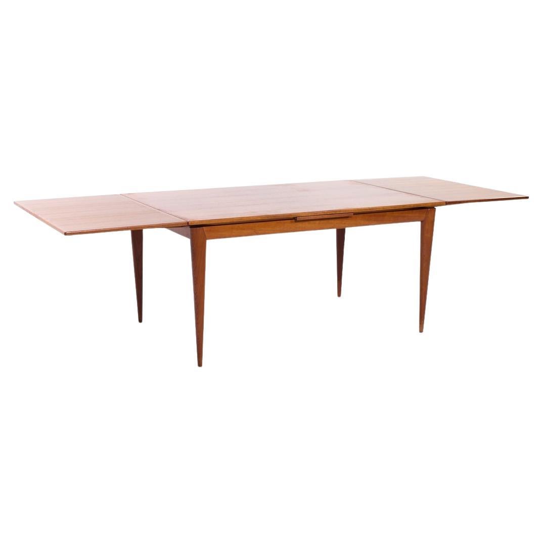 Johannes Andersen Style Mid Century Teak Hidden Leaf Dining Table