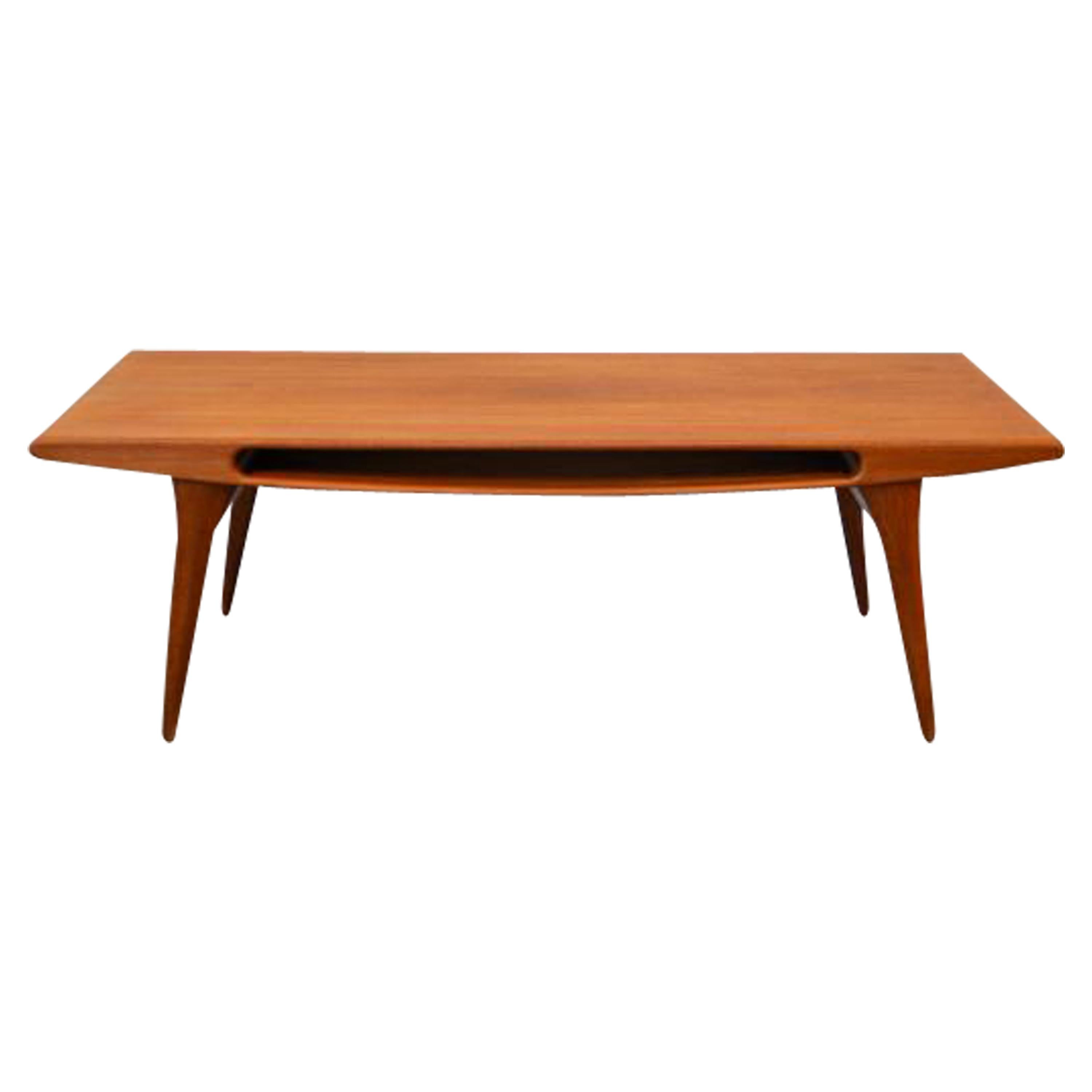 Danish Johannes Andersen Style Teak Coffee Table For Sale