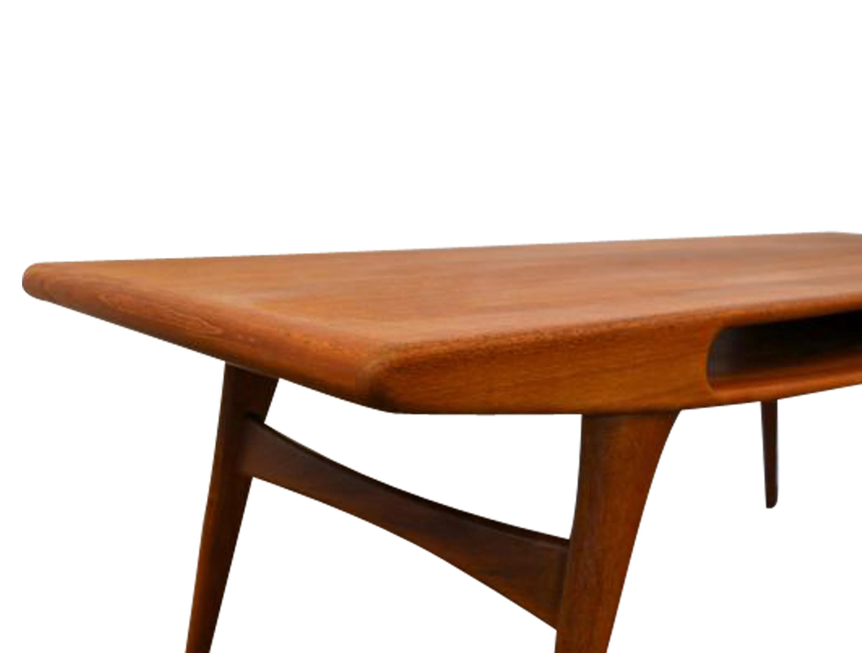 20th Century Johannes Andersen Style Teak Coffee Table For Sale