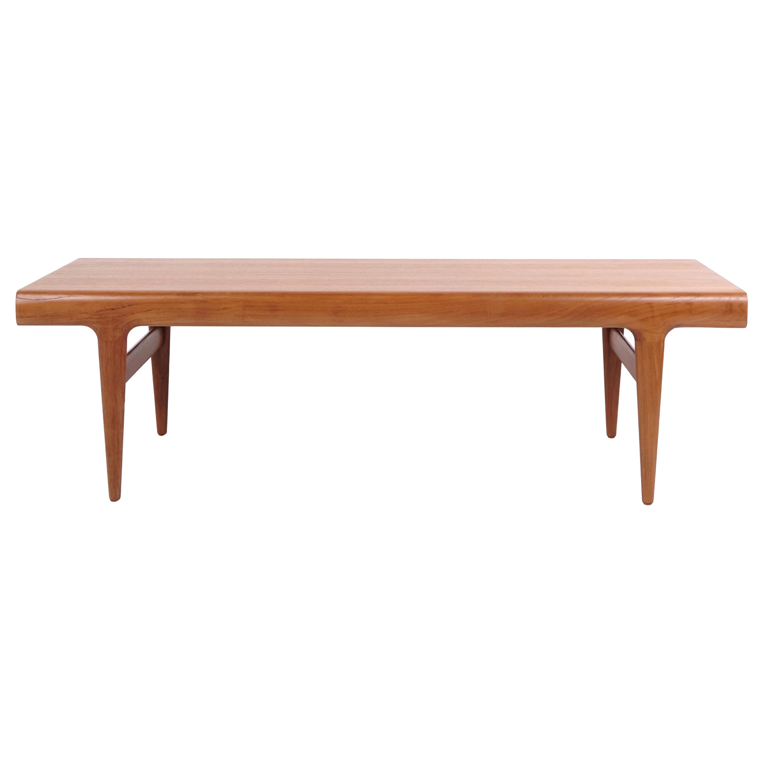 Johannes Andersen Teak Coffee Table with Built-In Drawers by Uldum Møbelfabrik For Sale