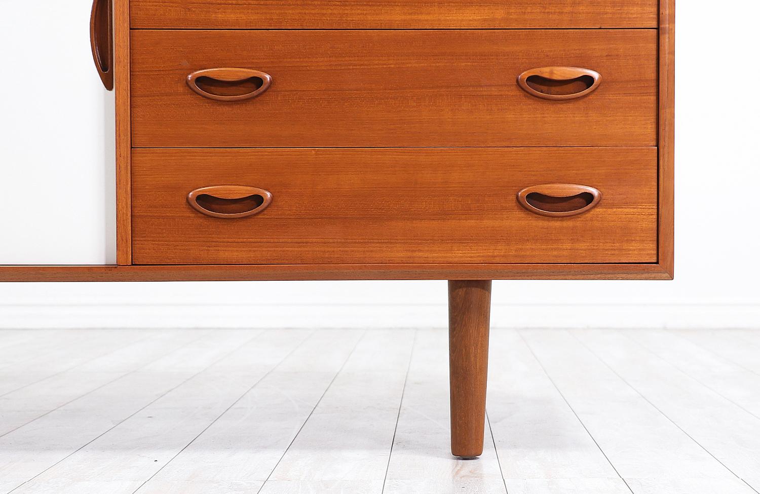 Johannes Andersen Teak Credenza with Lacquered Doors for Georg Pedersens 4
