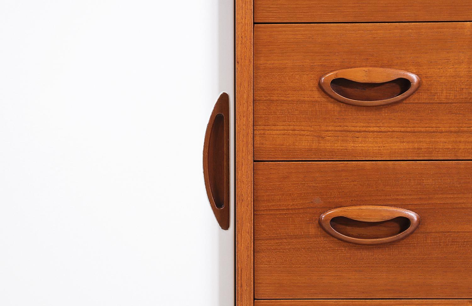 Johannes Andersen Teak Credenza with Lacquered Doors for Georg Pedersens 5
