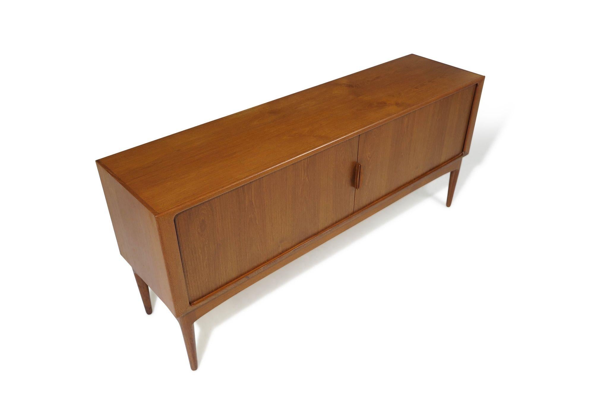 20th Century Johannes Andersen Teak Credenza with Sculpted Pulls For Sale