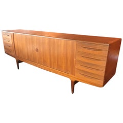 Johannes Andersen Teak Danish Tambour Door Credenza