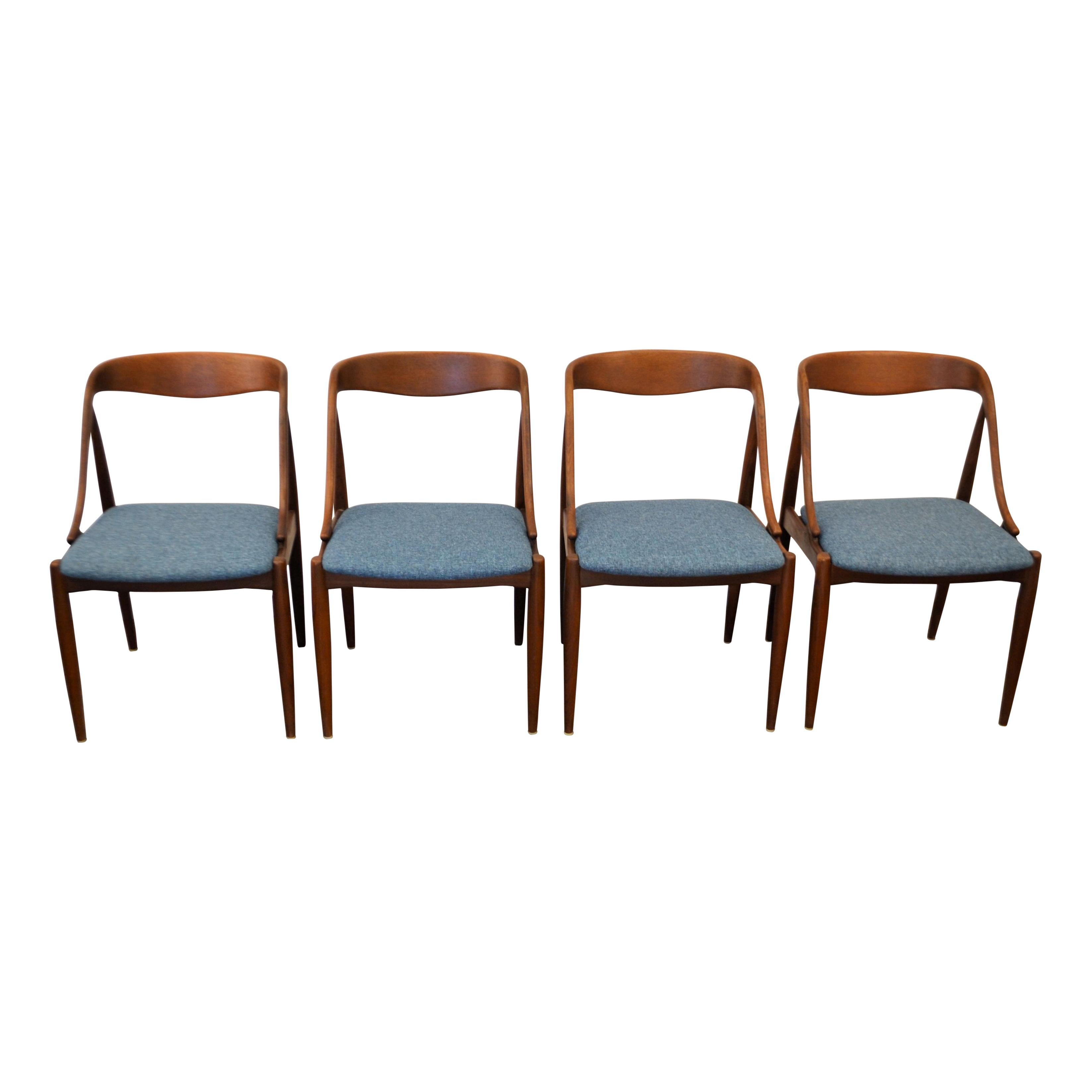 Mid-Century Modern Johannes Andersen Teak Dining Chairs, Set of Four