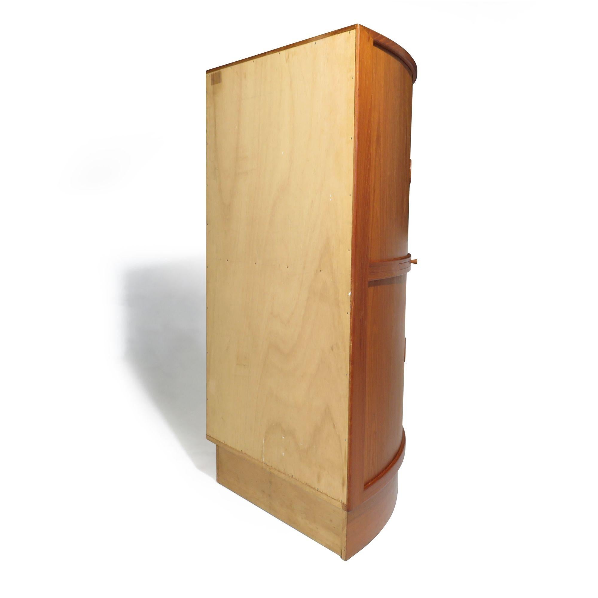 Johannes Andersen Teak Tambour Door Corner Cabinet For Sale 1