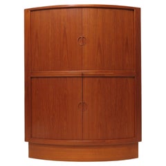 Johannes Andersen Teak Tambour Door Corner Cabinet