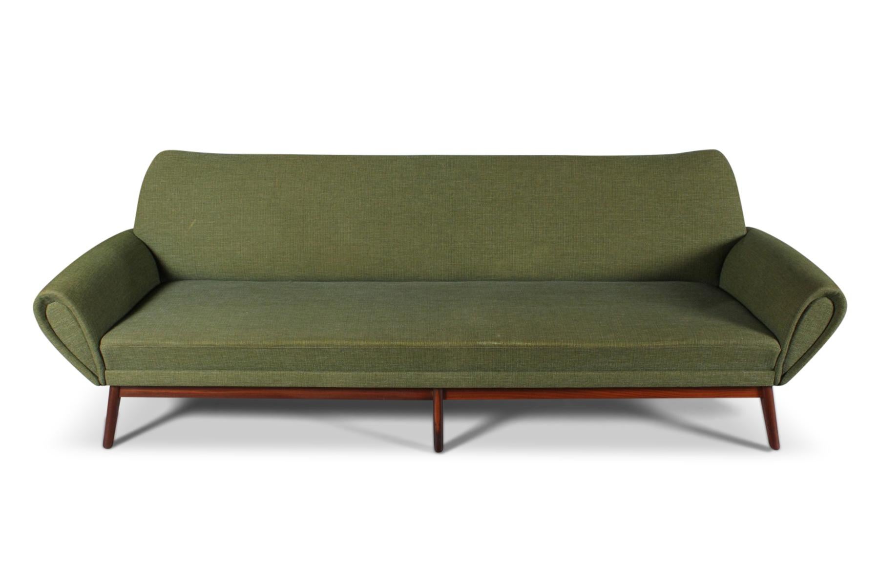 Mid-Century Modern Johannes Andersen Three Seat Sofa in Green Wool