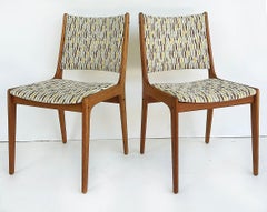 Johannes Andersen Uldum Møbelfabrik Teakholz Esszimmerstühle, 4er Set Neue Polsterung