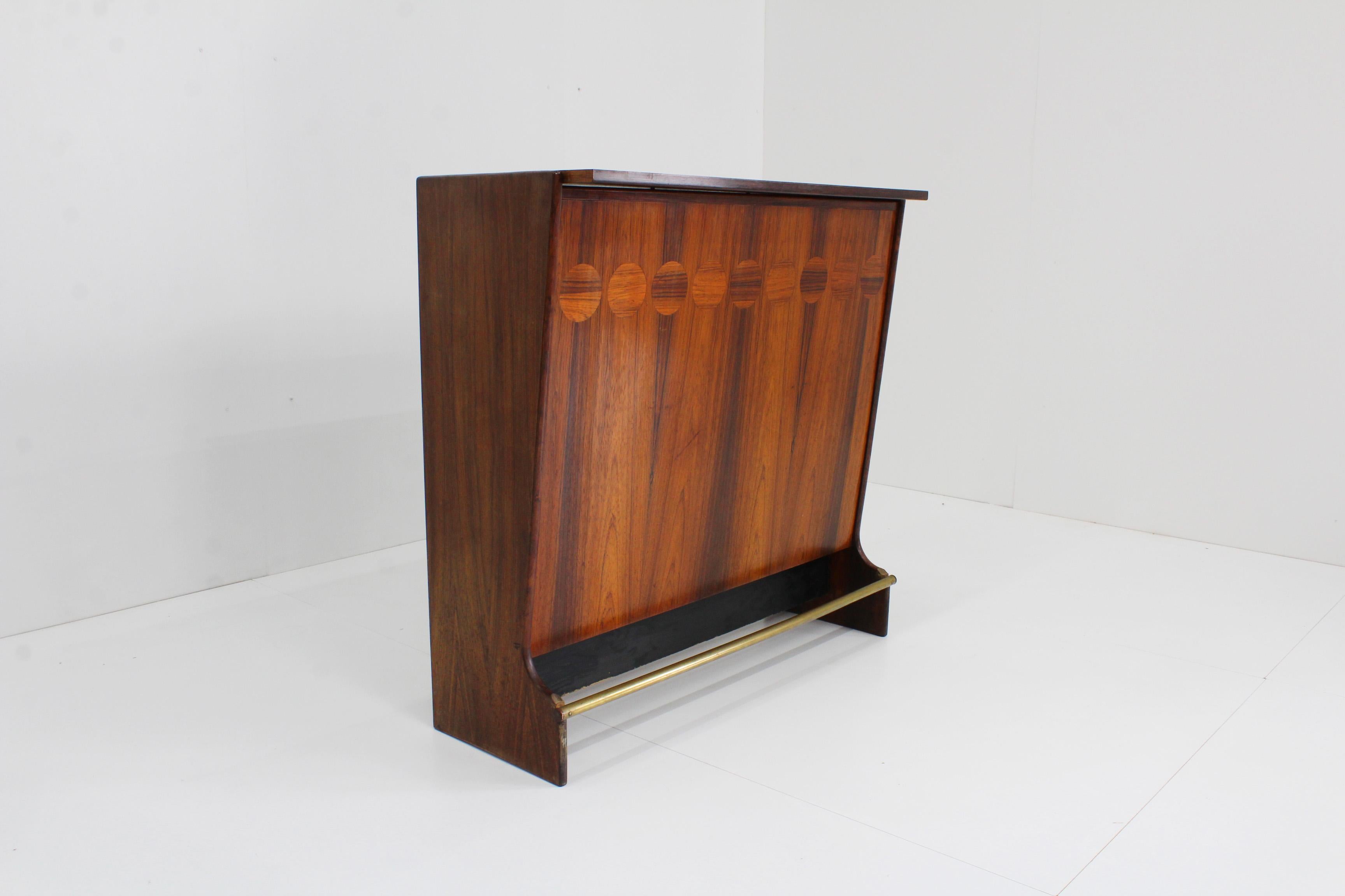 Italian Johannes Andersen Vintage Bar Cabinet Rosewood Sk 661 For Sale