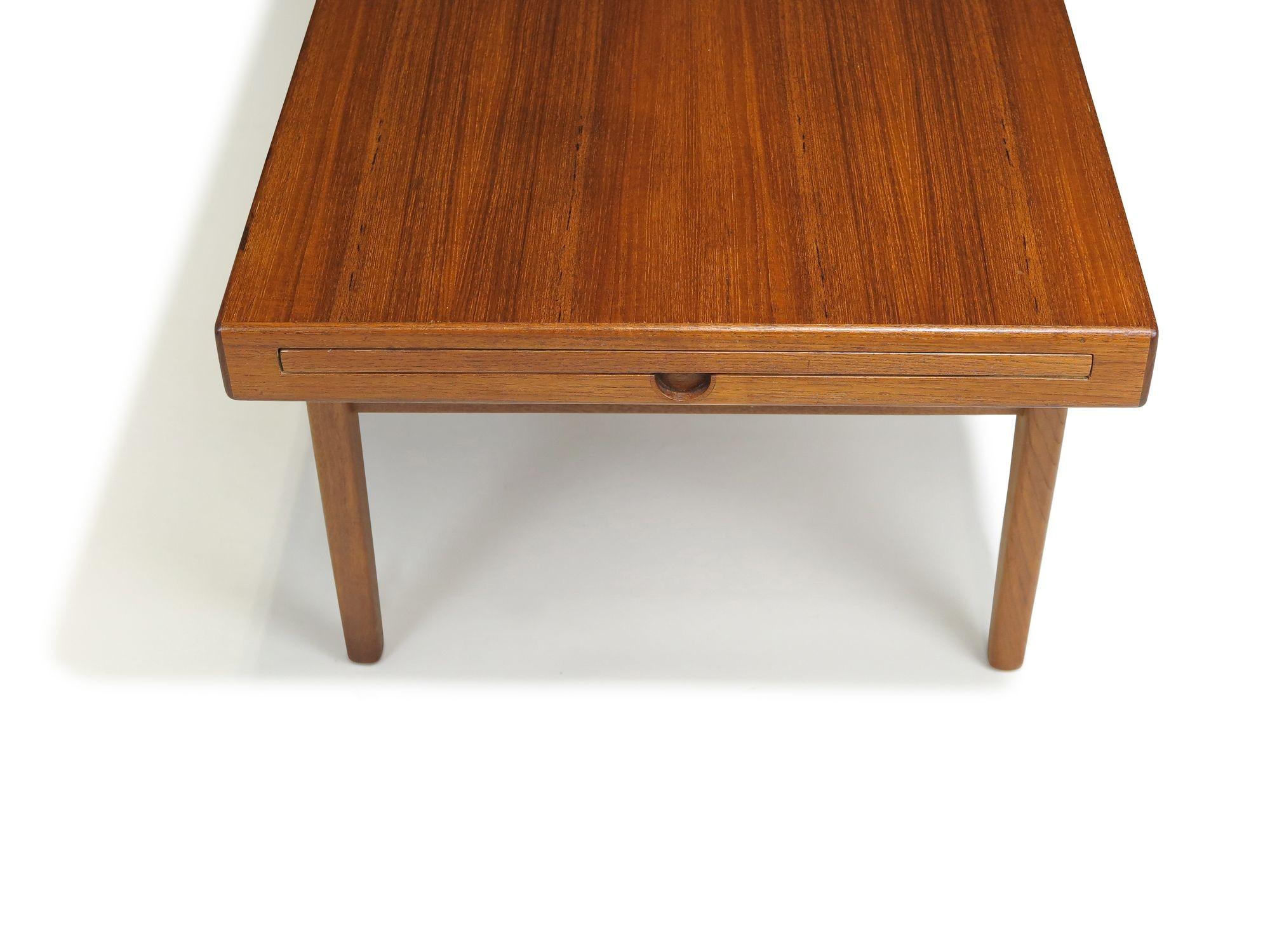 Scandinavian Modern Johannes Anderseon Teak Coffee table with Pullout Trays For Sale