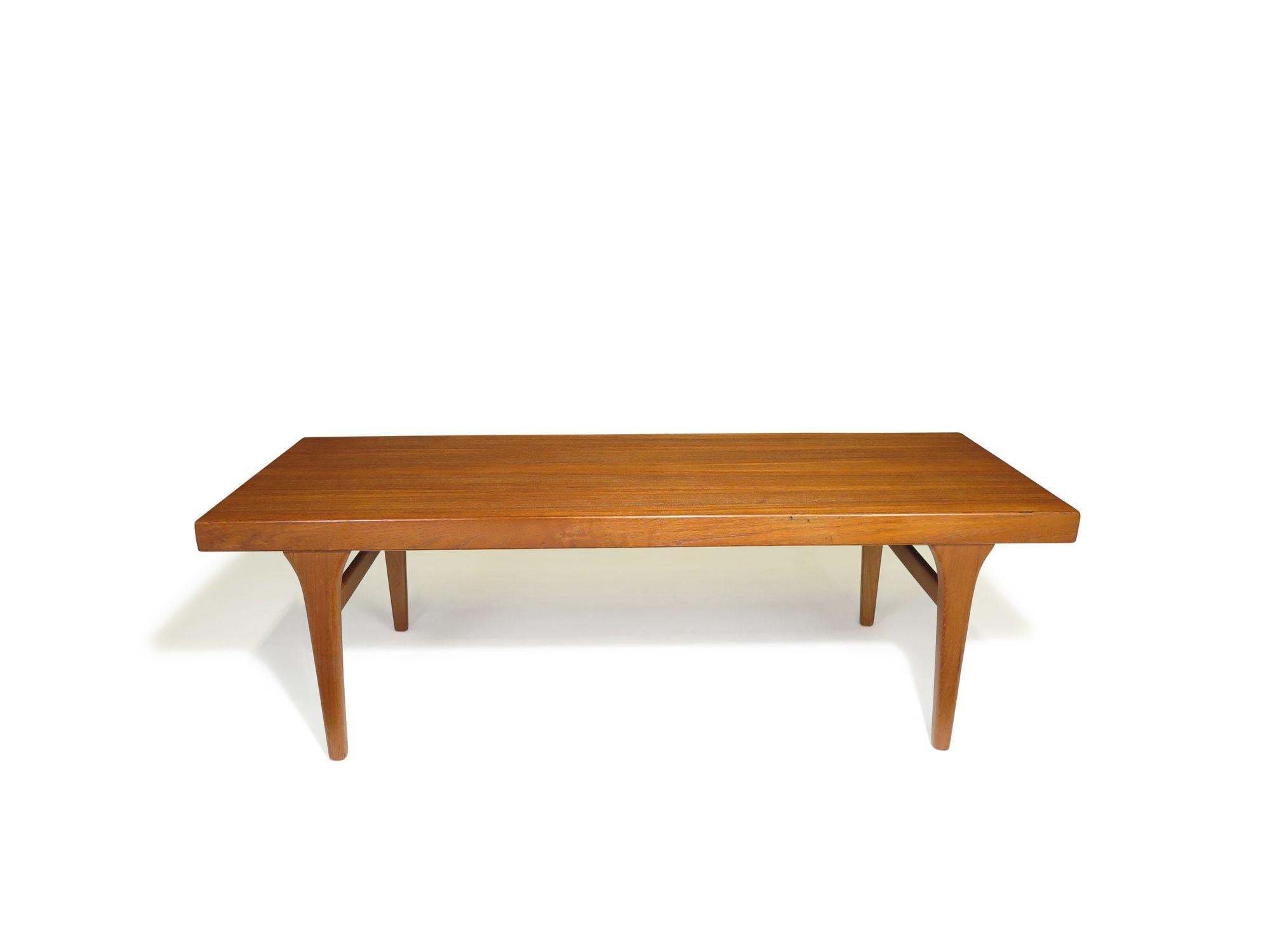 Danish Johannes Anderseon Teak Coffee table with Pullout Trays For Sale