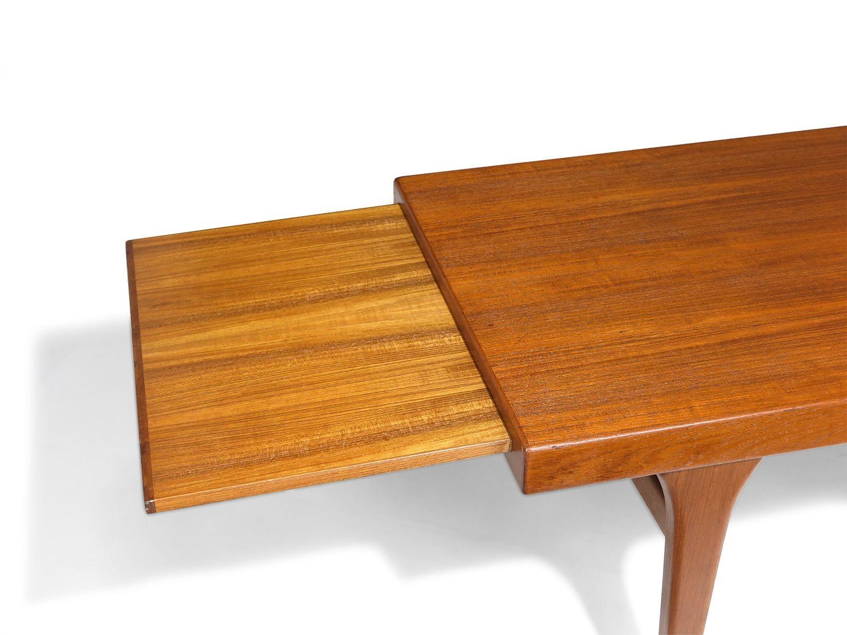 Johannes Anderseon Teak Coffee table with Pullout Trays For Sale 1
