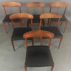 Johannes Anderson Teak and Skai Dining Chairs, Denmark, 1964