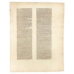 Antique Johannes Balbus. Catholicon, 1469, Original Leaf Printed by PETER SCHOEFFER