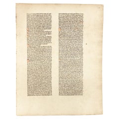 Johannes Balbus. Catholicon, 1469, Original Leaf Printed by PETER SCHOEFFER