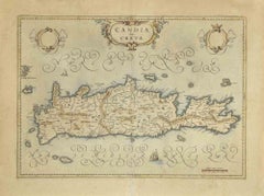 Antique Map of Crete - Etching by Johannes Blaeu - 1650s