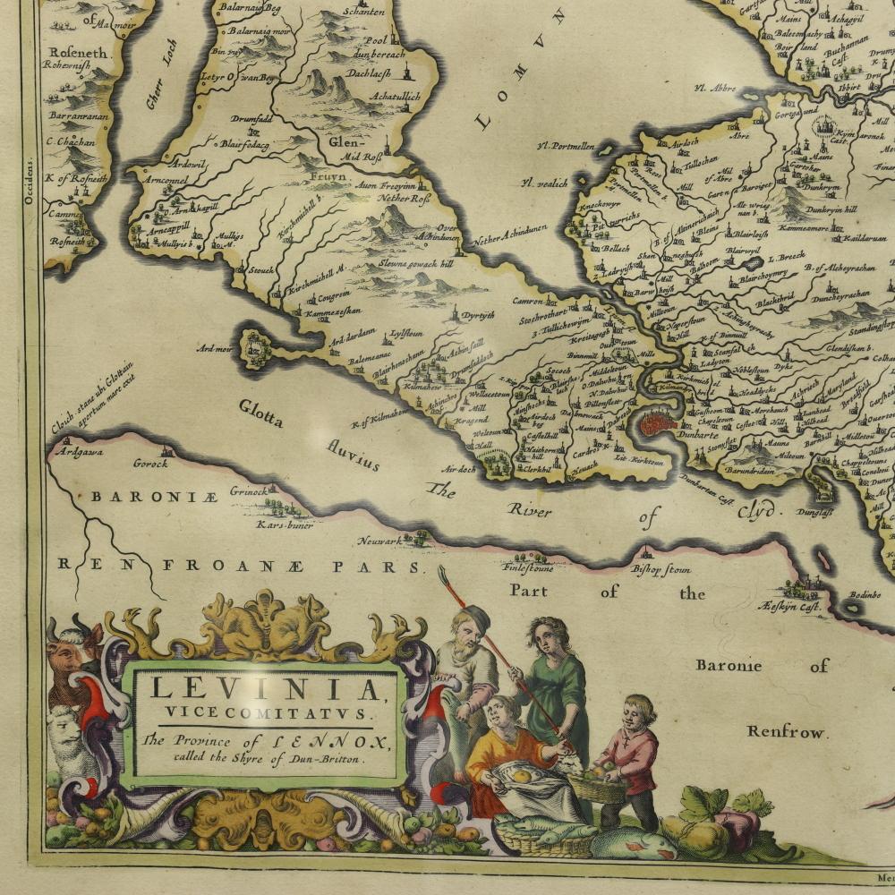Johannes Bleau C 1654 Kupferstichkarte von Levinia Vice Comitatus, Provinz Lennox im Angebot 4