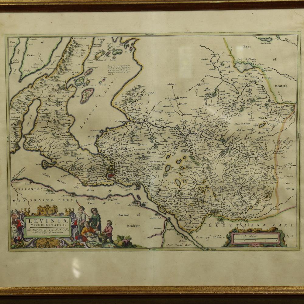 Johannes Bleau C 1654 Kupferstichkarte von Levinia Vice Comitatus, Provinz Lennox (Österreichisch) im Angebot