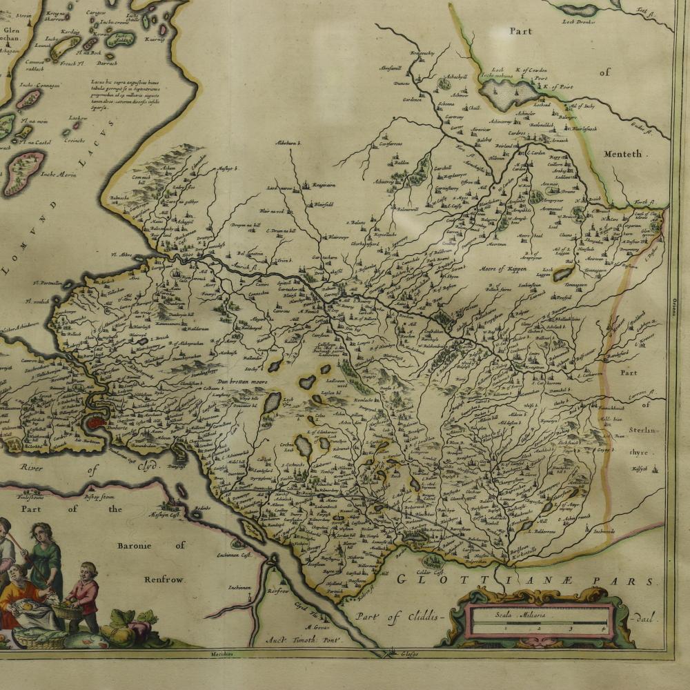 Johannes Bleau C 1654 Kupferstichkarte von Levinia Vice Comitatus, Provinz Lennox im Zustand „Gut“ im Angebot in Los Angeles, CA