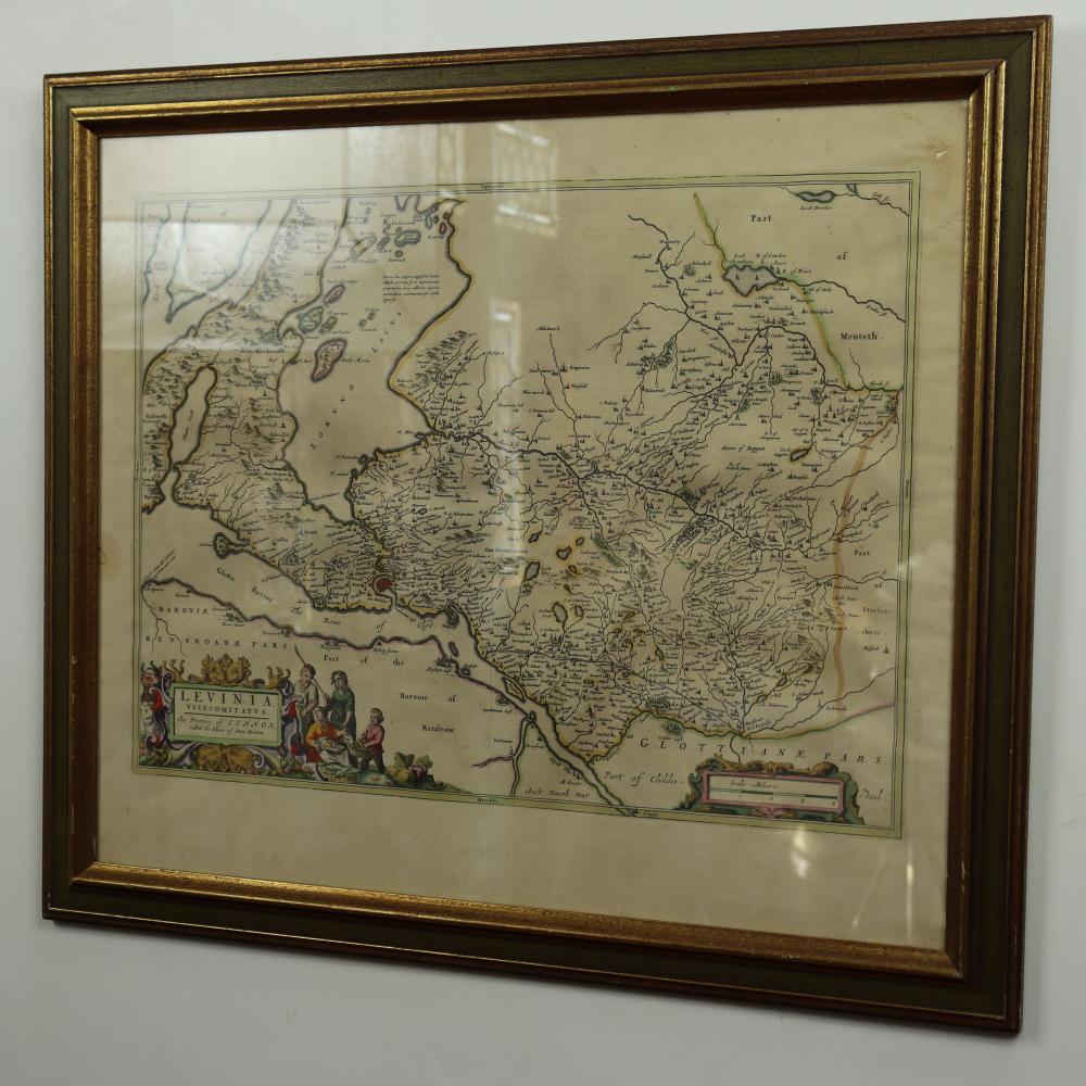 Johannes Bleau C 1654 Kupferstichkarte von Levinia Vice Comitatus, Provinz Lennox (Papier) im Angebot