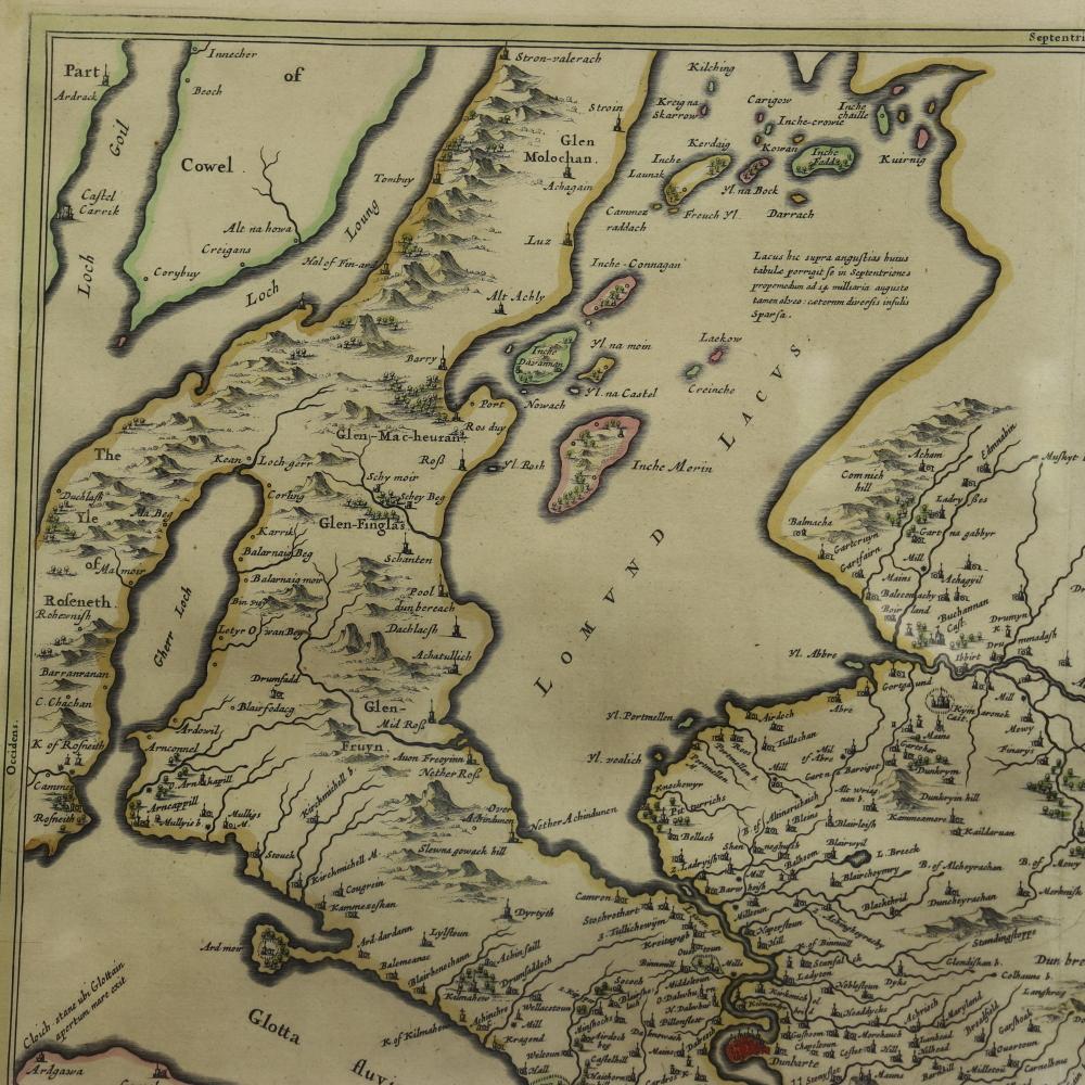Johannes Bleau C 1654 Kupferstichkarte von Levinia Vice Comitatus, Provinz Lennox im Angebot 1
