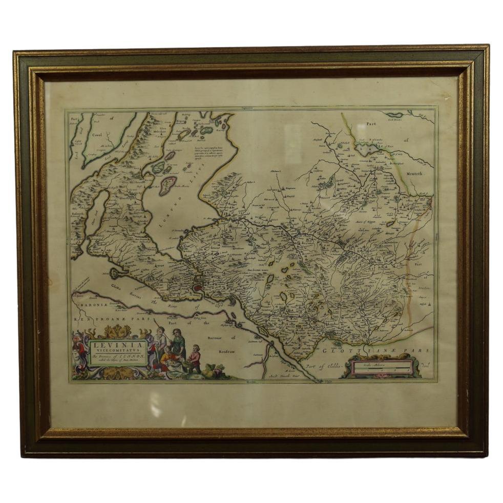 Johannes Bleau C 1654 Kupferstichkarte von Levinia Vice Comitatus, Provinz Lennox im Angebot