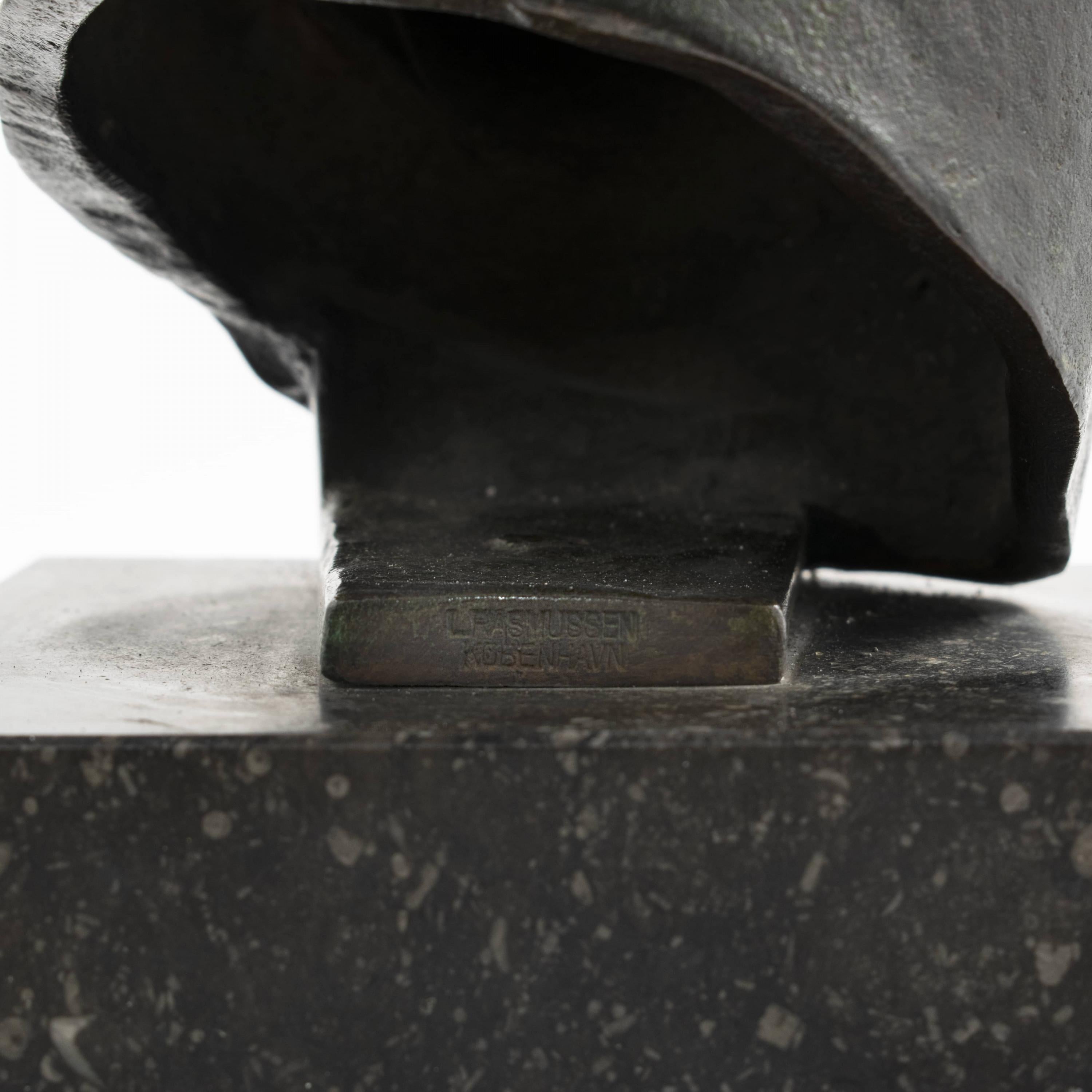 Johannes C. Bjerg, Scultura in bronzo con testa di Artemide in vendita 3