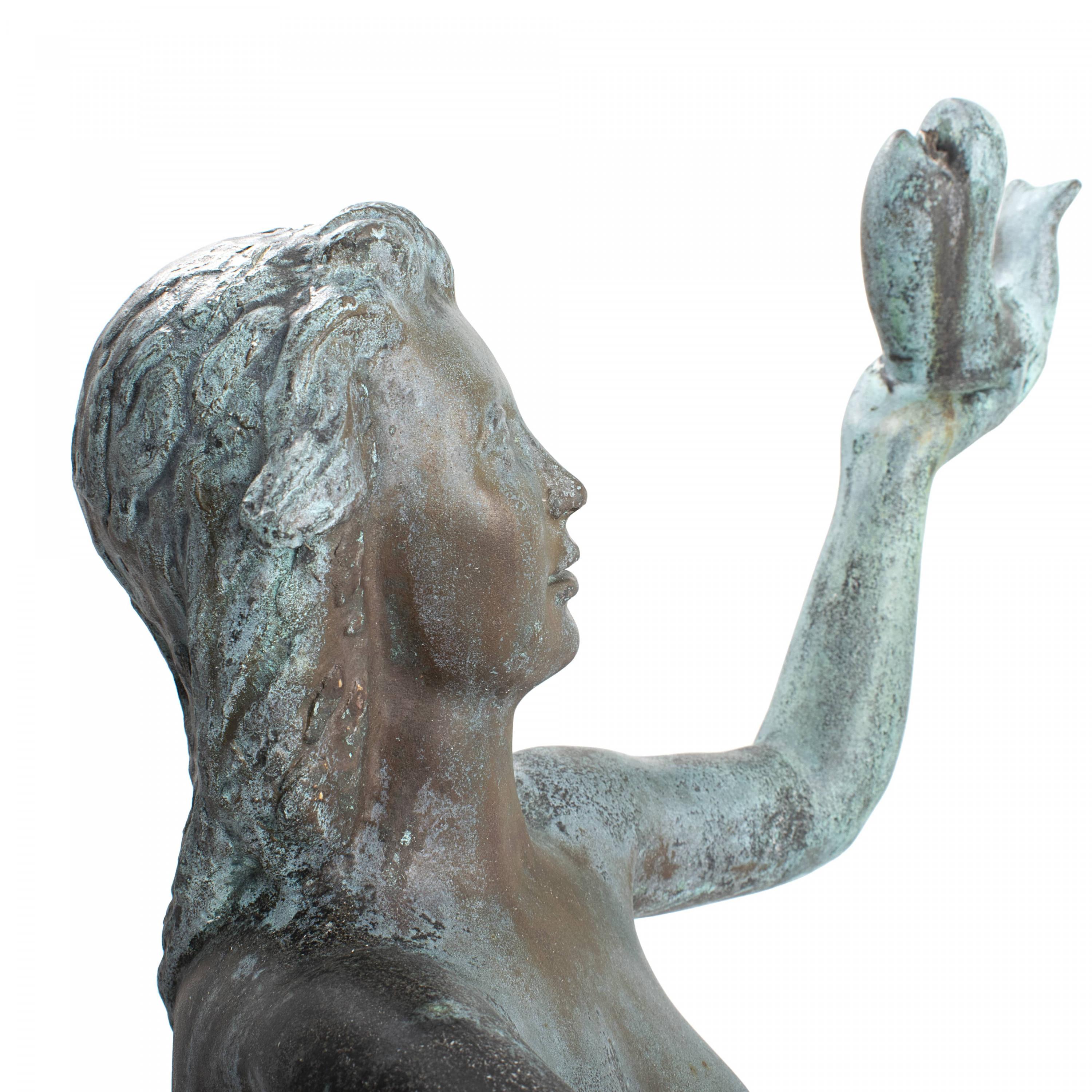 Johannes C. Bjerg, Bronze Sculpture Mermaid Fountain, Signed & Dated 1934 4