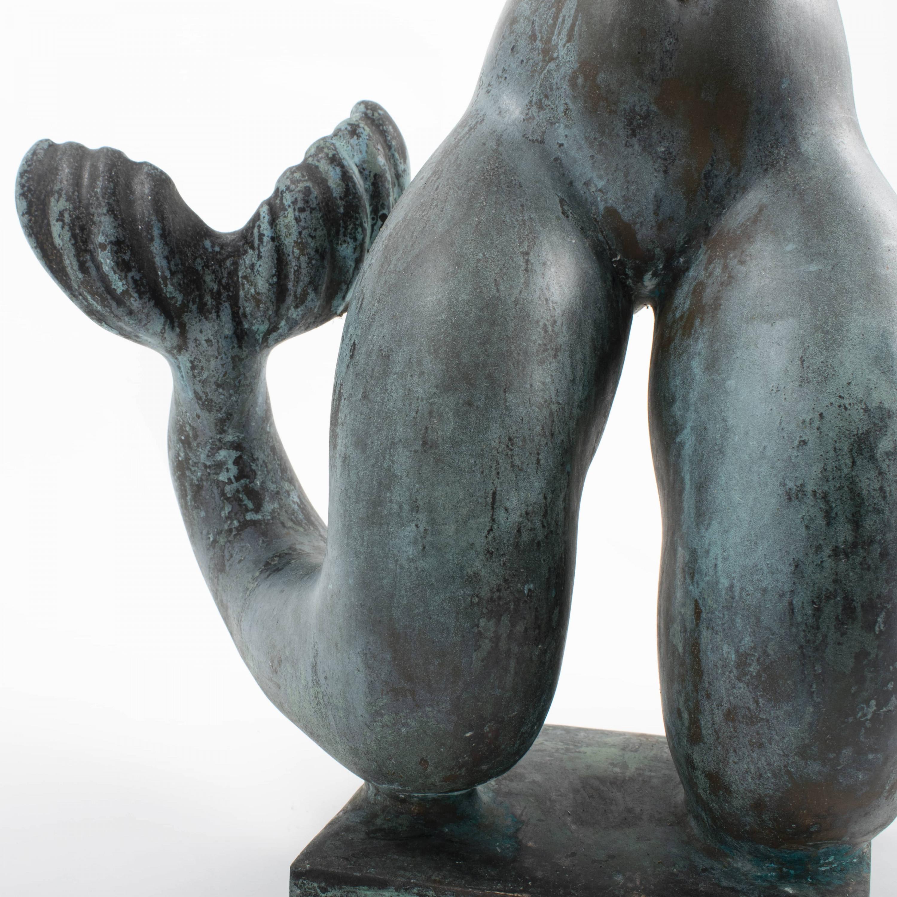 Johannes C. Bjerg, Bronze Sculpture Mermaid Fountain, Signed & Dated 1934 7
