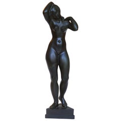 Johannes C. Bjerg Modern Bronze Stauette of a standing Woman, Designed 1916