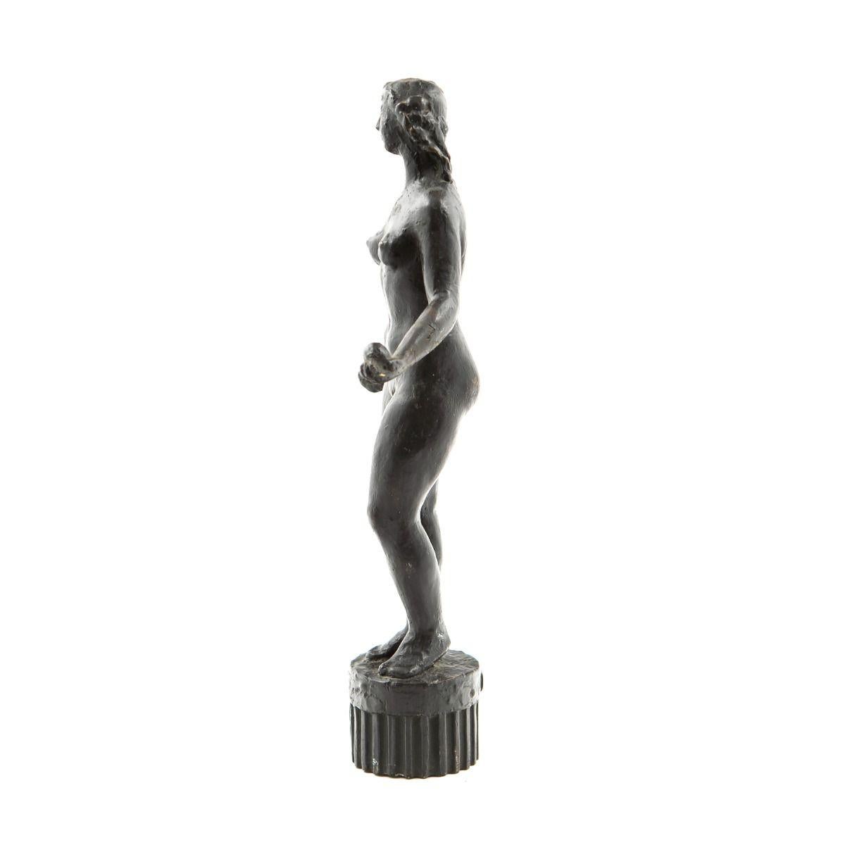 Nu de Johannes C. Bjerg « Standing Salome » Sculpture en bronze patiné, signée 1