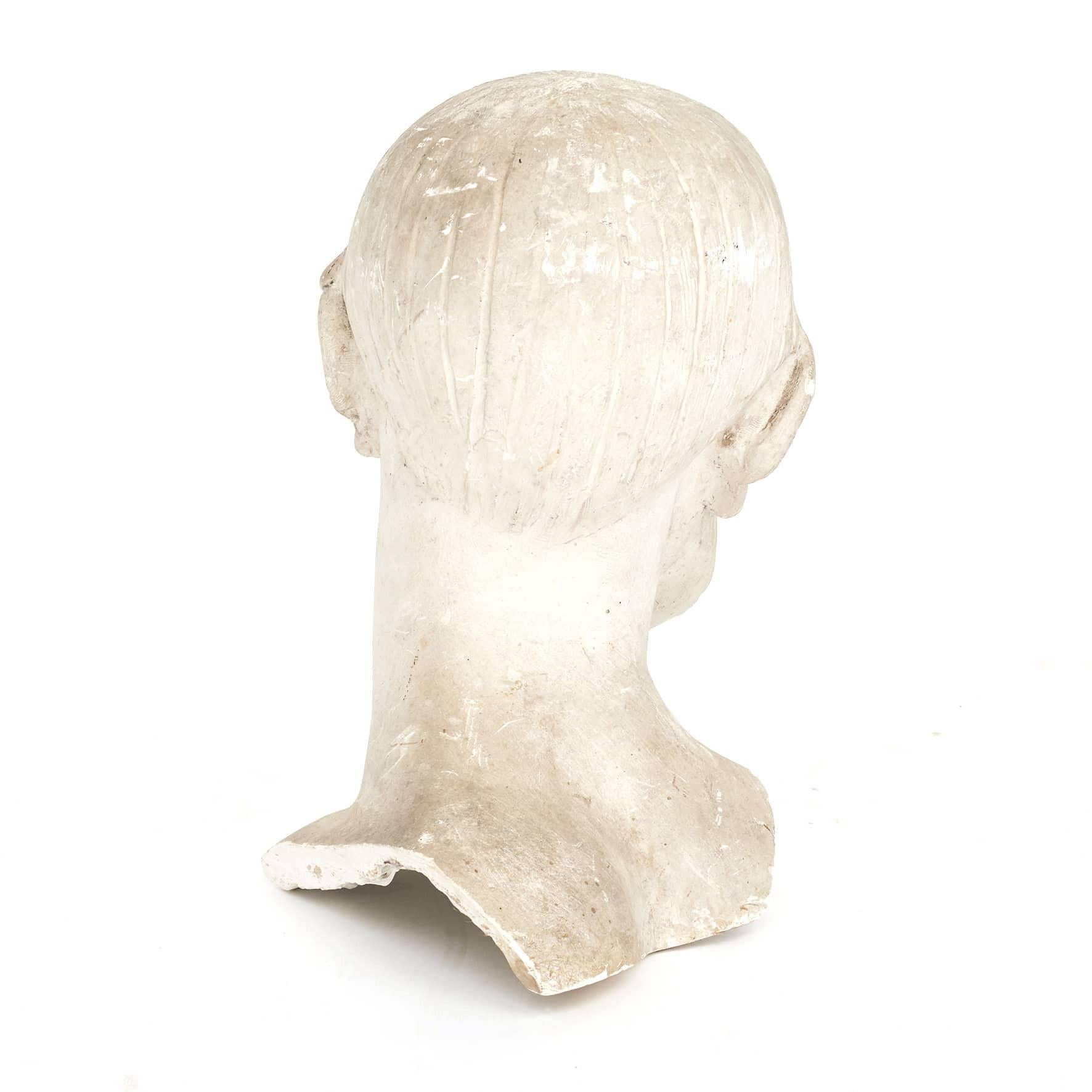 Scandinavian Modern Johannes C. Bjerg. Plaster Cast Bust For Sale