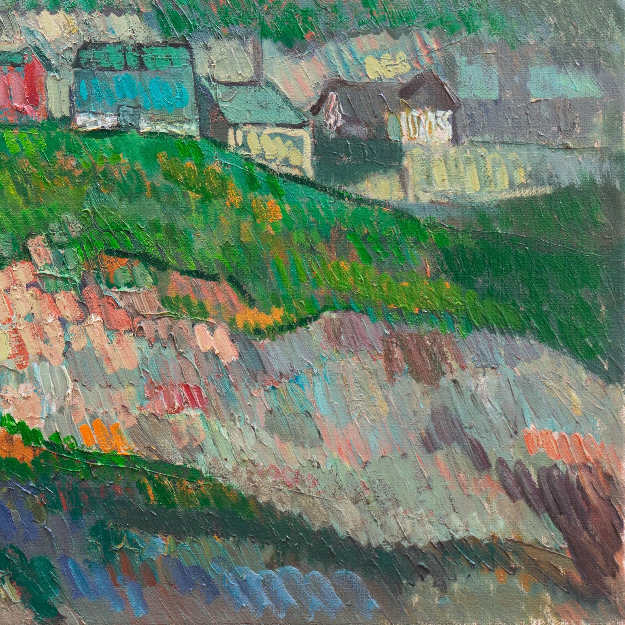 'View of a Village', Large Post-Impressionist Landscape, Danish Royal Academy   1