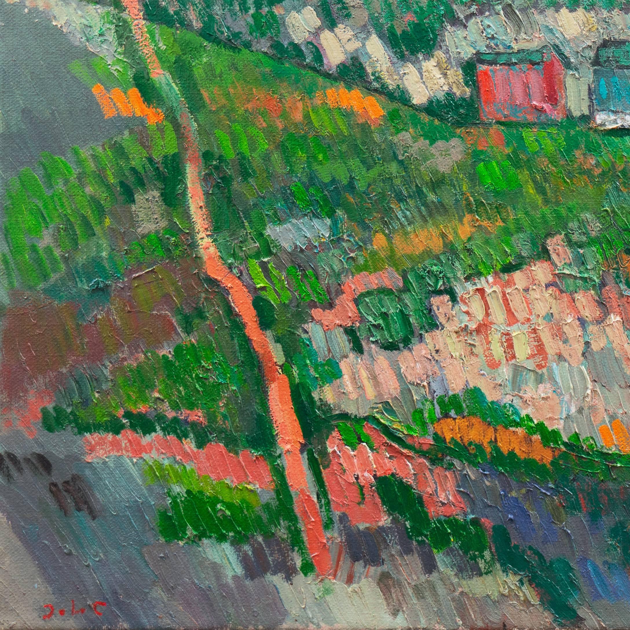 'View of a Village', Large Post-Impressionist Landscape, Danish Royal Academy   2