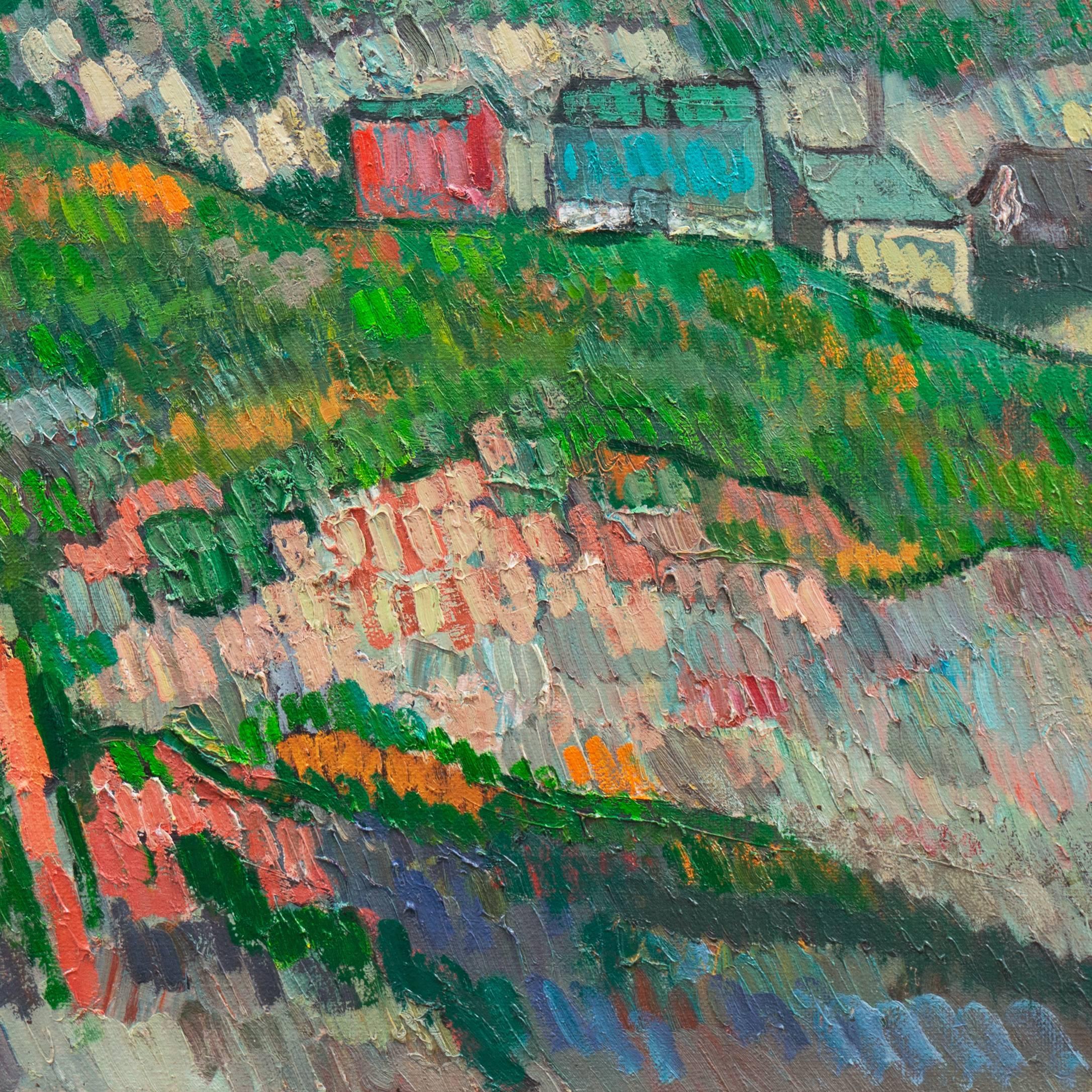 'View of a Village', Large Post-Impressionist Landscape, Danish Royal Academy   3