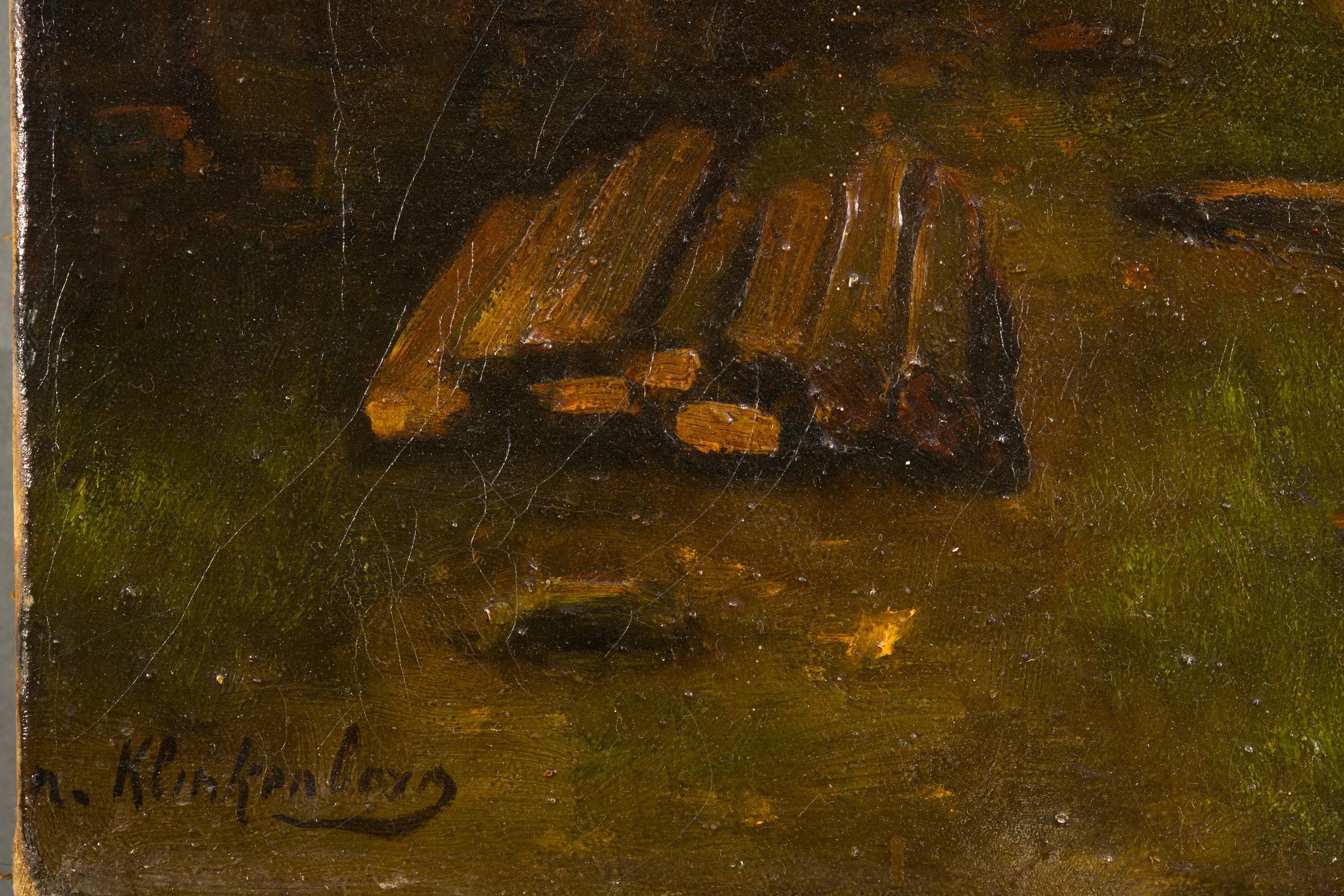 Karel Klinkenberg Niederländisches signiertes Gemälde des 19. Jahrhunderts (Braun), Landscape Painting, von Klinkenberg, Johannes Christiaan Karel