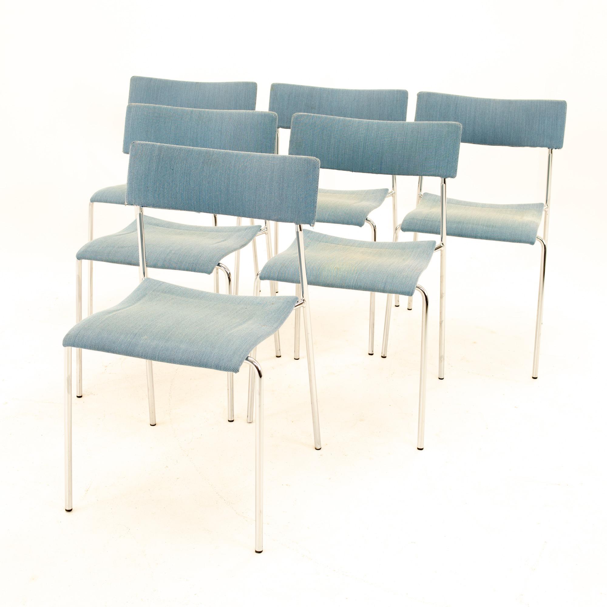 Johannes Foersom for Lammhults midcentury campus stackable dining chairs, set of 6
Each chair measures: 17.75 wide x 18.5 deep x 30 high, with a seat height of 18 inches

All pieces of furniture can be had in what we call restored vintage