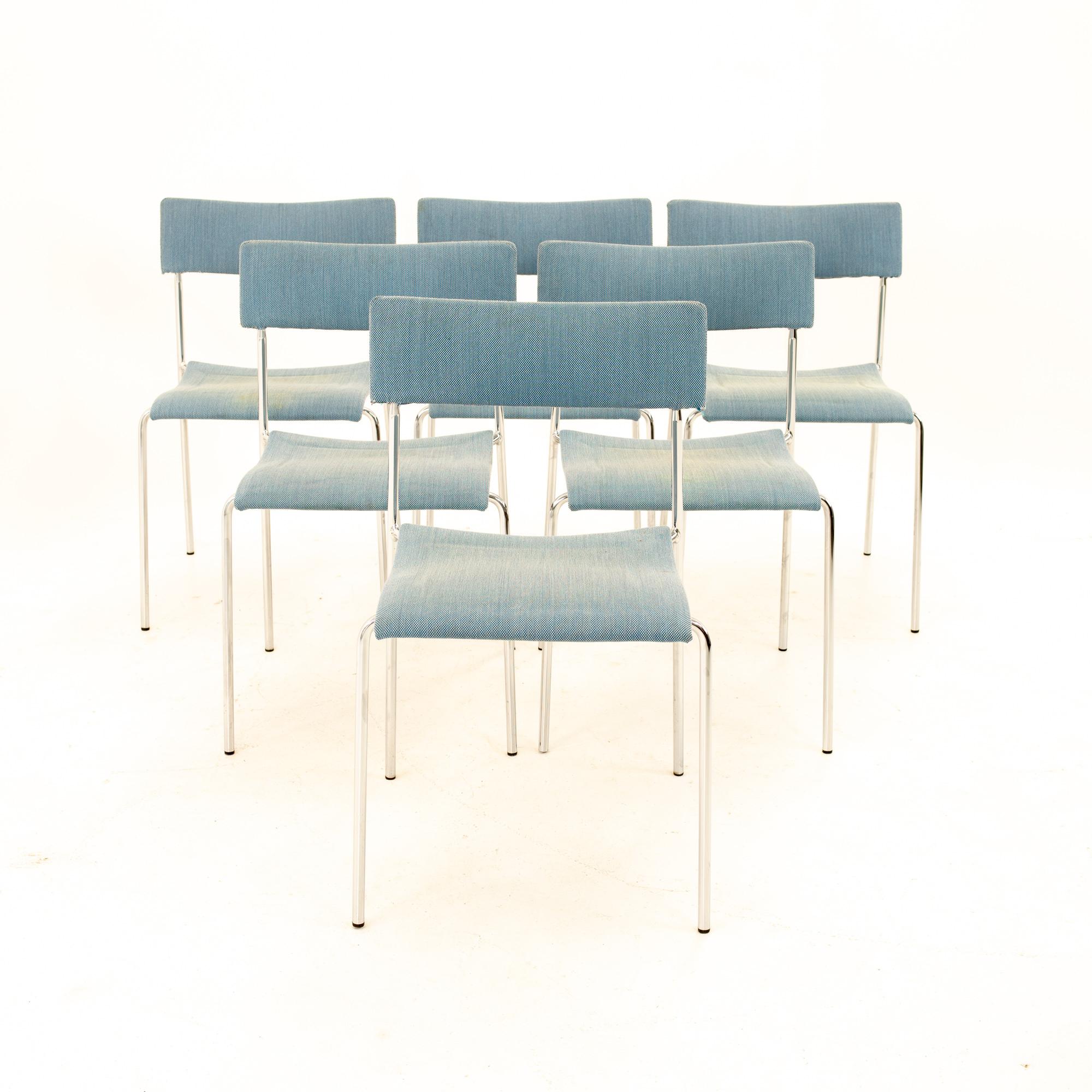 Mid-Century Modern Johannes Foersom for Lammhults MCM Campus Stackable Dining Chairs, Set of 6