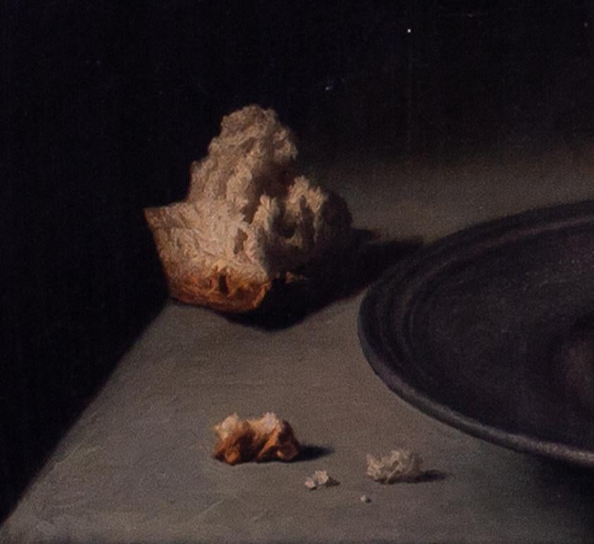 1961 oil painting by Dutch artist Eversen of still life of salmon, signed - Old Masters Painting by Johannes Hendrik Eversen