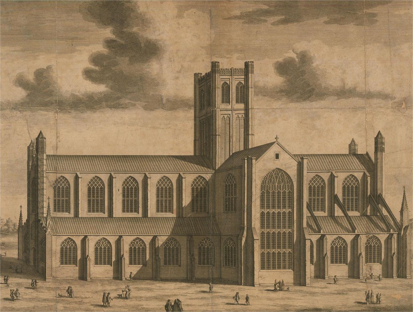 Johannes 'Jan' Kip (c.1652-1722) - Engraving, The Cathedral Church of Bath For Sale 1