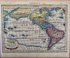 North & South America: A 17th Century Hand-colored Map by Jansson & Goos