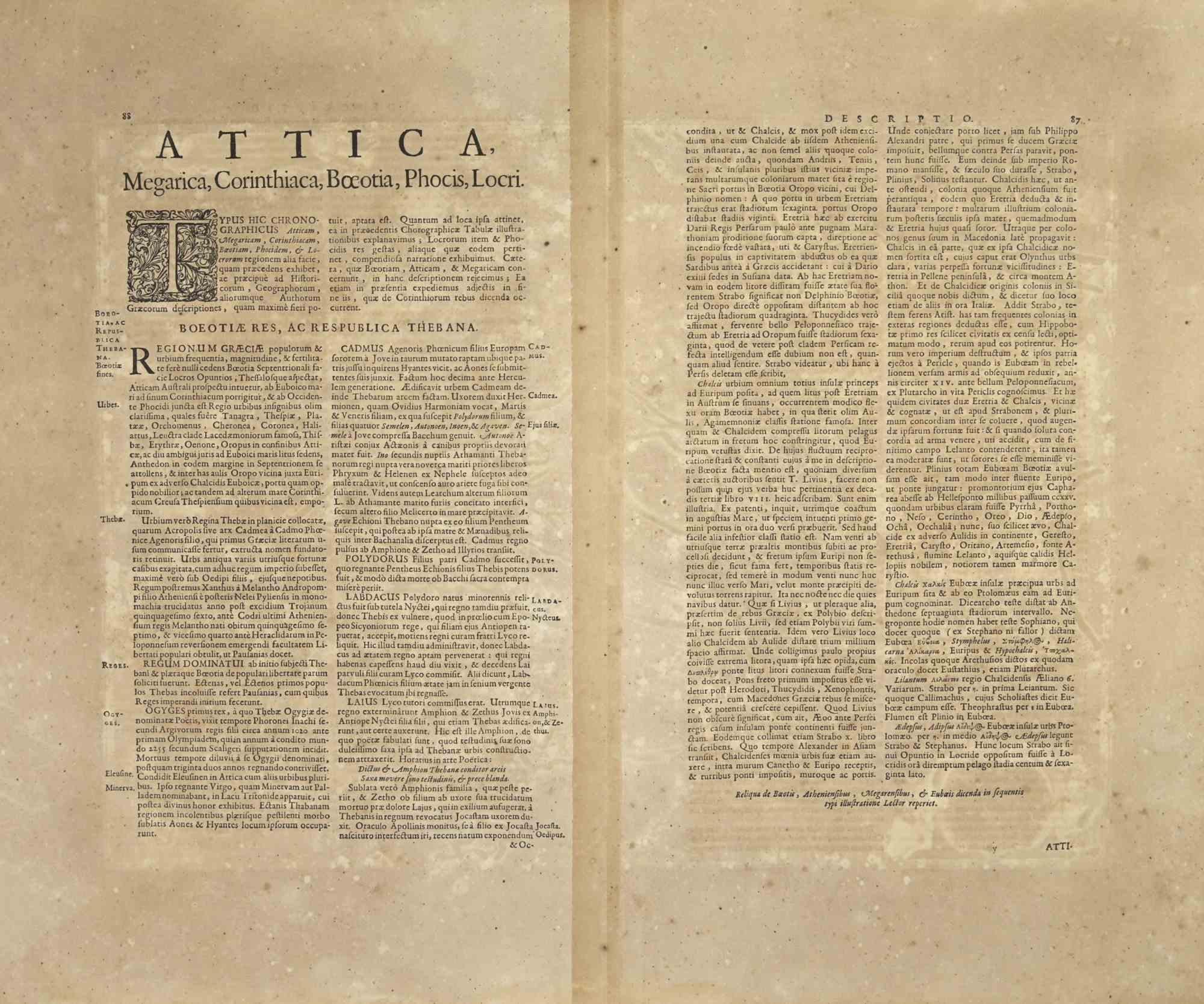 Attica - Etching by Johannes Janssonius - 1650s For Sale 1