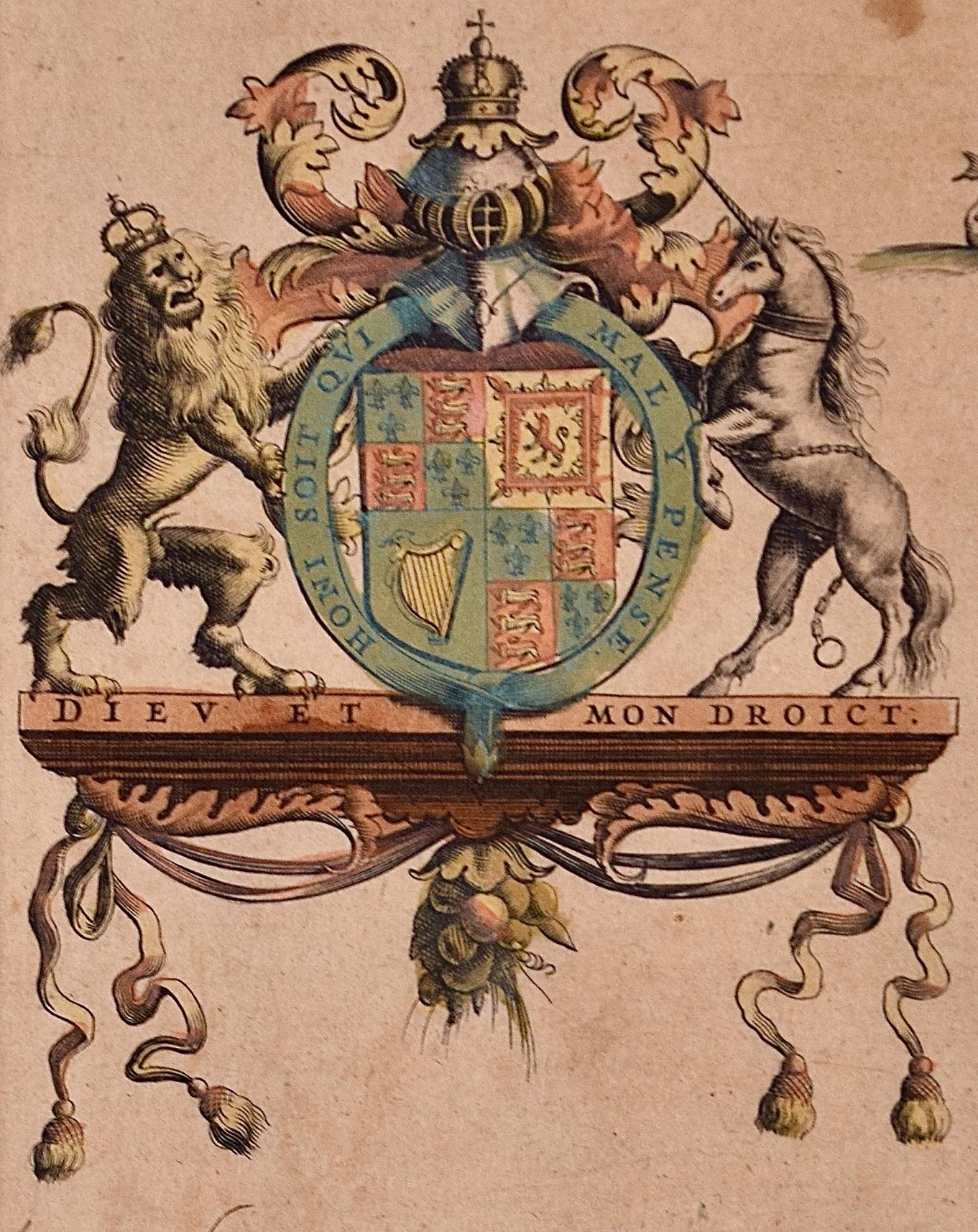Il s'agit d'une carte du XVIIe siècle, coloriée à la main, intitulée 