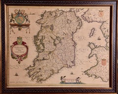 Ireland: A Framed 17th Century Hand-colored Map by Jan Jannson