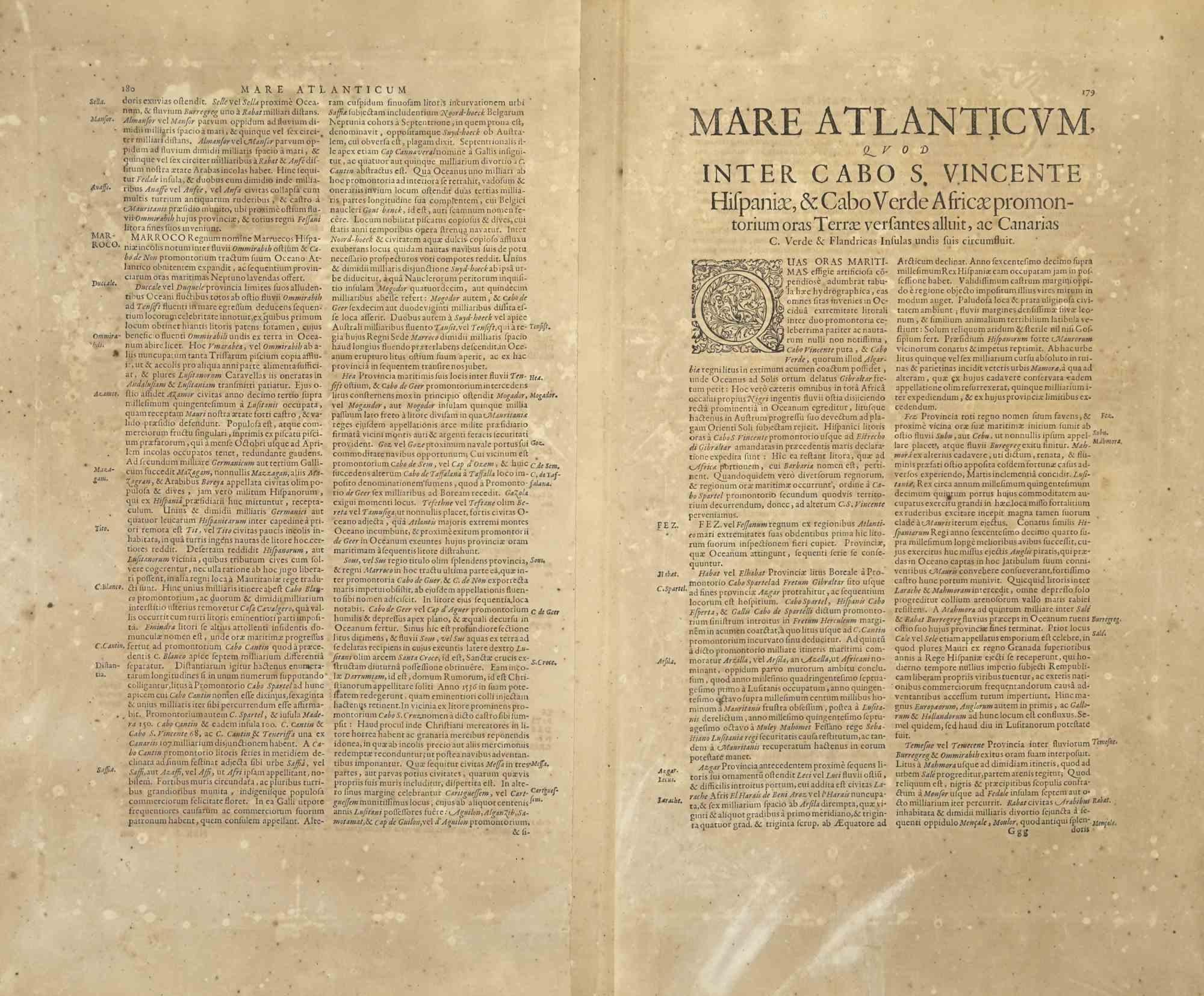 Mare Atlanticum - Etching by Johannes Janssonius - 1650s For Sale 1