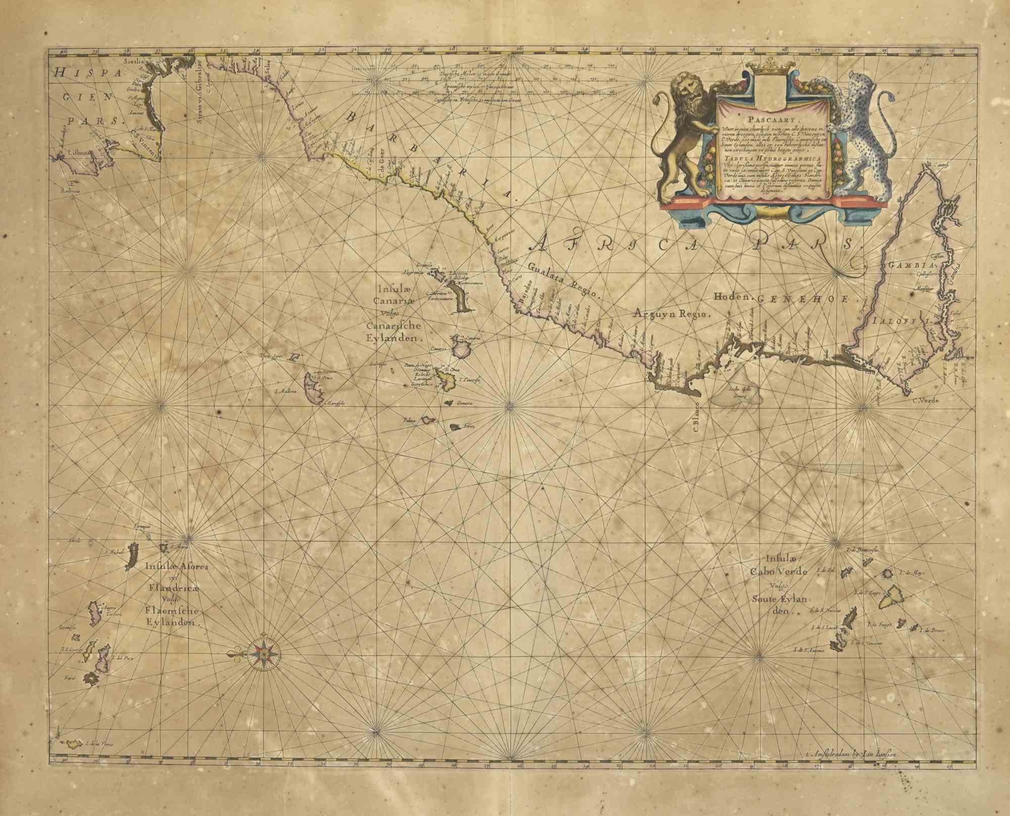 Mare Atlanticum is an ancient map realized in 1650 by Johannes Janssonius (1588-1664).

Good conditions.

From Atlantis majoris quinta pars, Orbem maritimum [Novus Atlas, volume V: carte marittime]. Amsterdam: Janssonius, 1650. Technique is etching