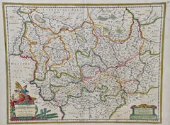 West Germany: Original Hand Colored 17th Century Map by Johannes Janssonius