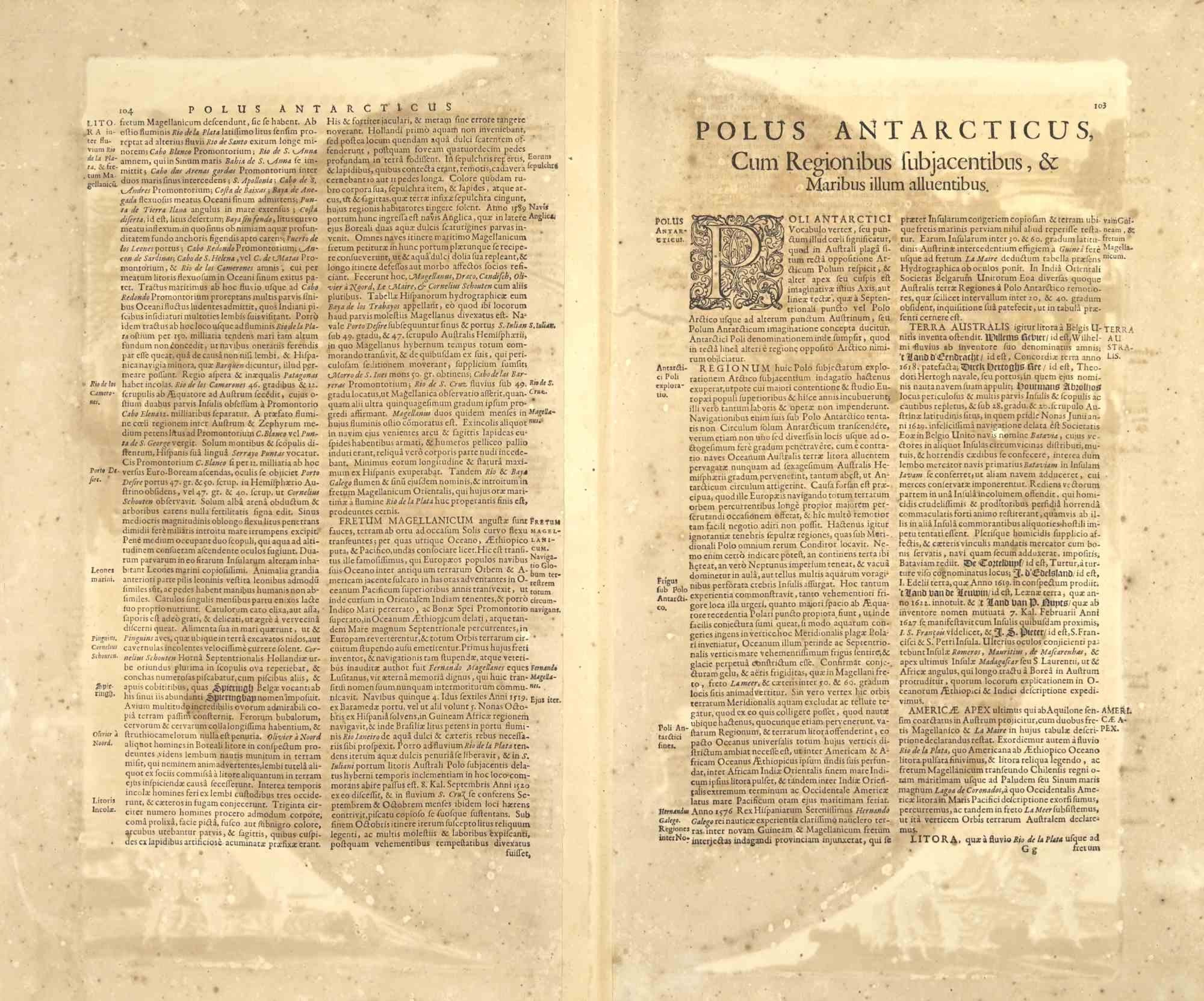 Polus Antarcticus - Etching by Johannes Janssonius - 1650s For Sale 1